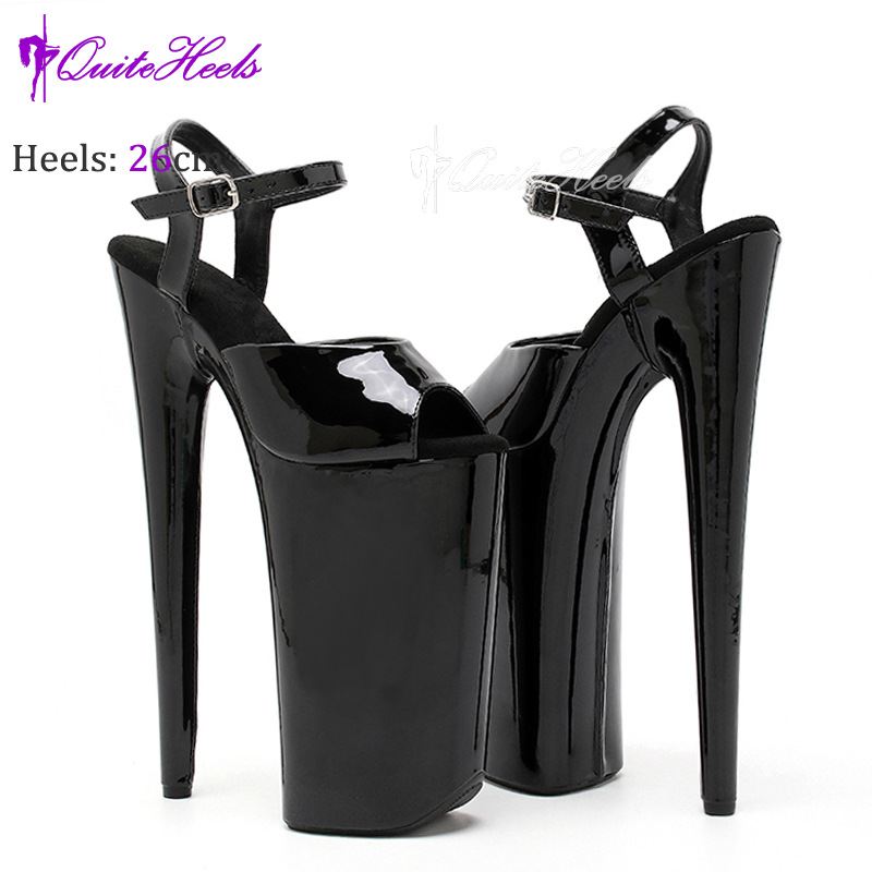 Giày sandal cao gót đế xuồng gót siêu cao 26 cm dành cho múa cột trình diễn sân khấu — đen, đen câm, màu tím nhạt, màu hồng
