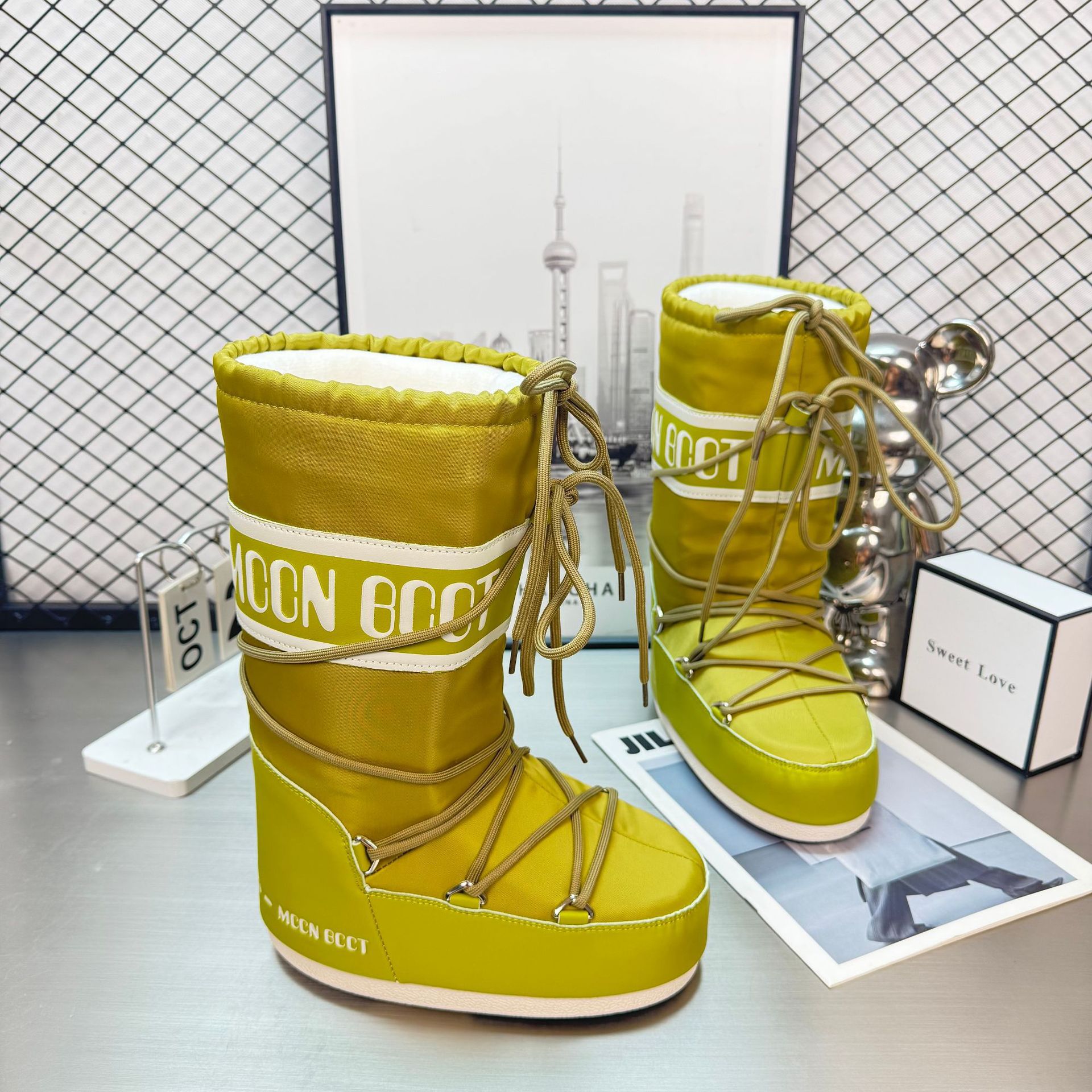 Green high boots