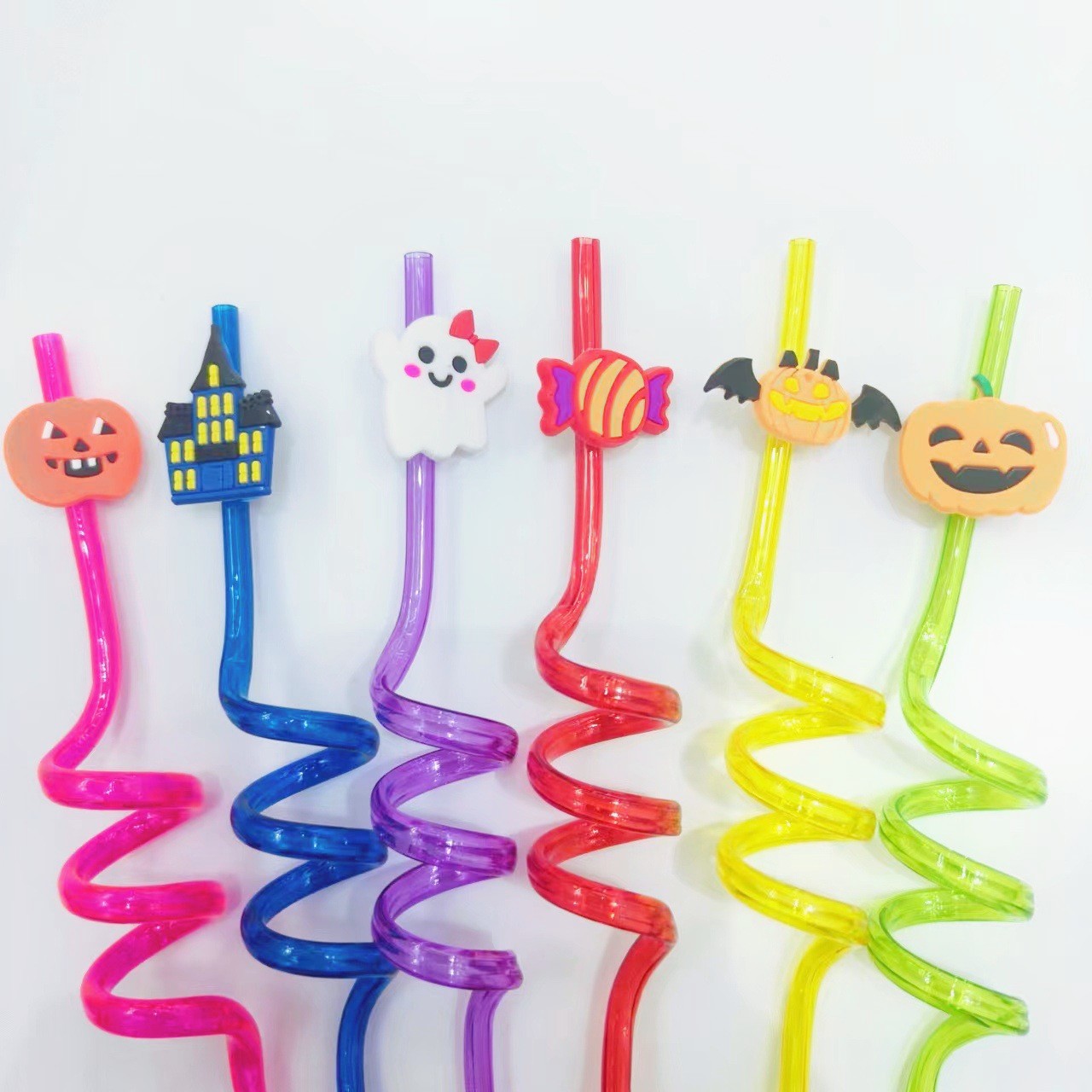 Cross-border PVC bar fiesta paja al por mayor forma creativa paja niños dibujos animados saludable juguete de paja de plástico