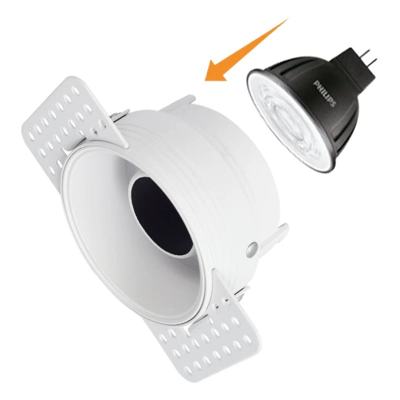 Прямые продажи с фабрики, регулируемый угол, без рамок, модуль лицевого кольца GU10, чашка лампы, глубокая антибликовая чашка для прожектора, абажур с лицевым кольцом MR16