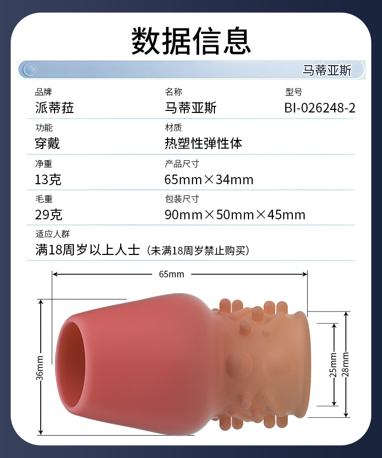 Baile Pattila Textured Glans Cover Sleeve Manual Rotating Delay Condom — detail image 20