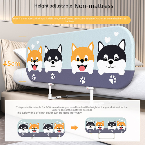 Installation-free bed railing baby anti-fall protective fence portable foldable travel guardrail infant child safety barrier