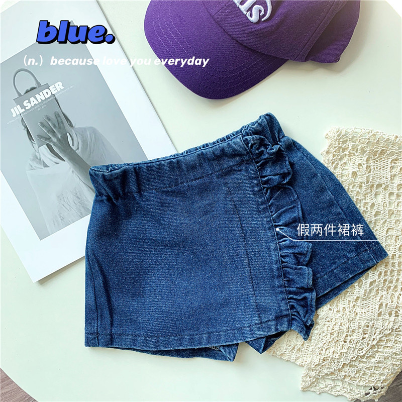Children skirts 2021 Spring new pattern girl baby cowboy Skirt pants Children Korean Edition Western style Culotte