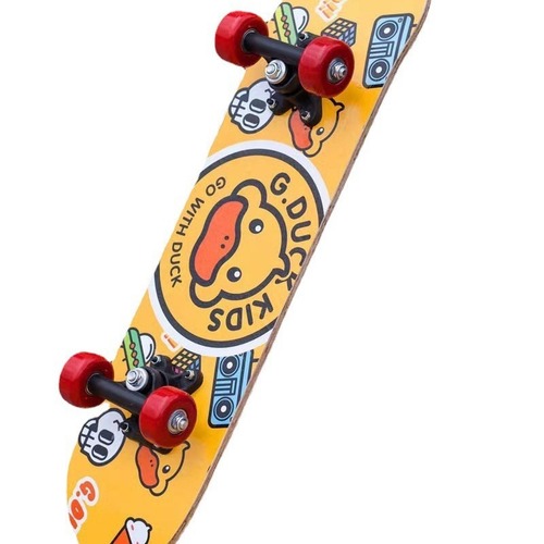 G.DUCK Yellow Duck Skateboard for Kids and Students, 4-Wheeled Beginner Toy Scooter, Dual Deck Skateboard, Direct Manufacturer Sale