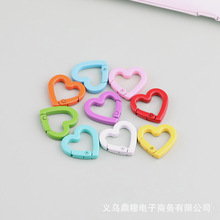 烤漆彩色心形桃心爱心钥匙圈异形环铁扣DIY手工饰品配件20MM