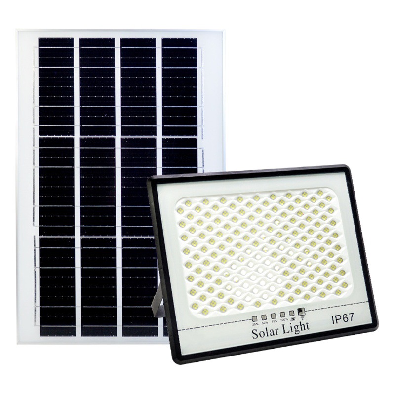 Nueva estrellado hogar solar Luz de inundación al aire libre de alta potencia jardín luz LED reflector impermeable