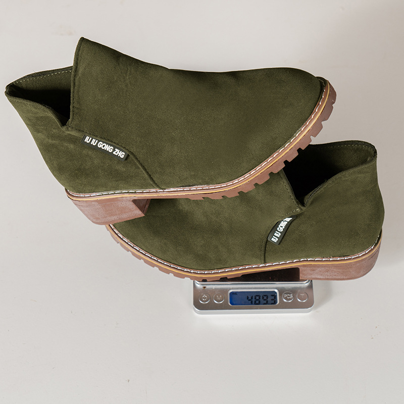 Neue Herbst/Winter-Stiefeletten für Damen im Vintage-Stil mit kurzem Bein, dickem Absatz und flachen Reißverschlüssen an der Seite_voghion.com