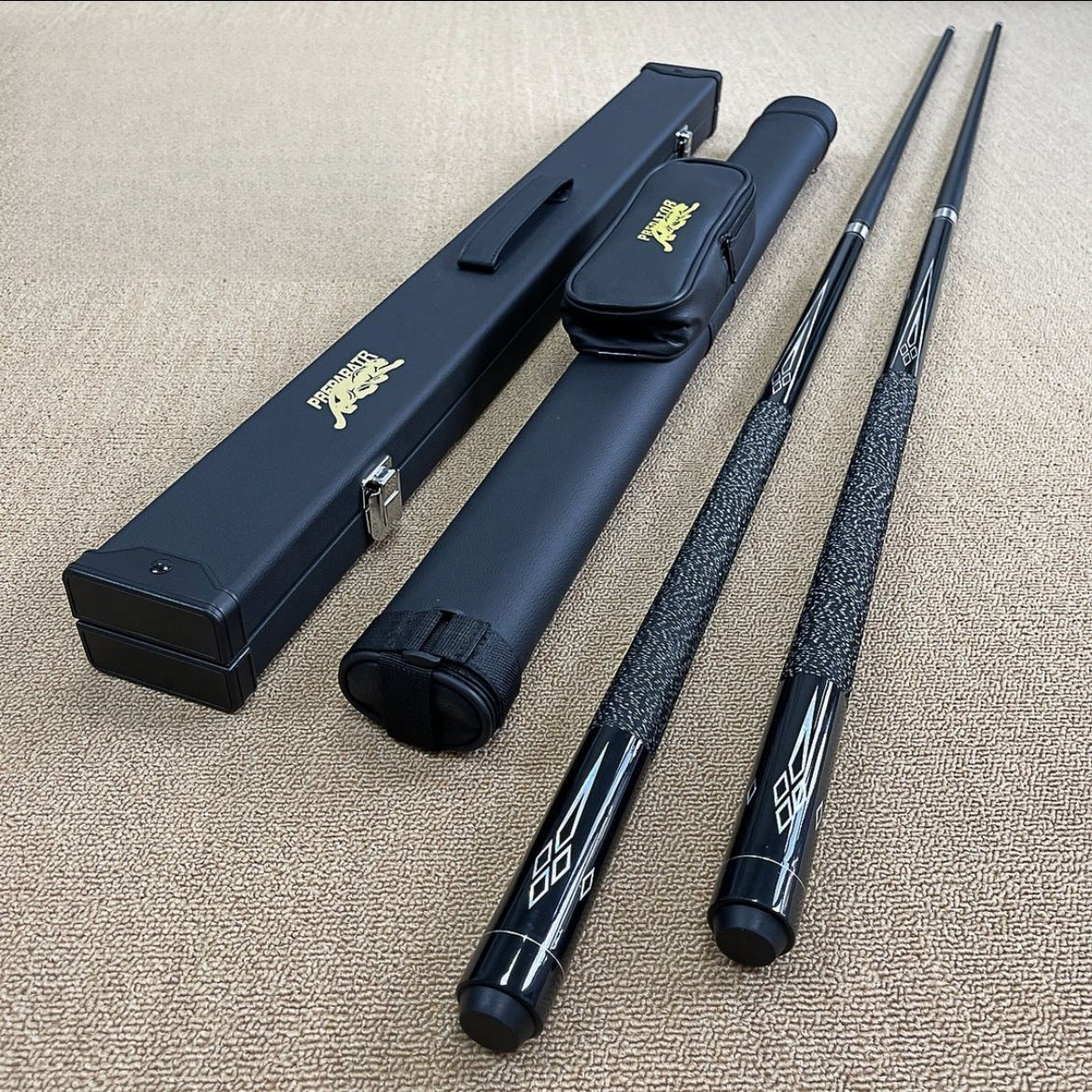 Jaguar Technology carbon cue sticks, small tip, medium tip, and large tip, professional Chinese nine-ball, black eight, and American snooker cue sets
