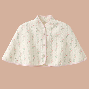New autumn and winter air cotton moon tent type windscreen shawl cold-proof warm indoor open buckle shoulder pad cervical shoulder waistcoat