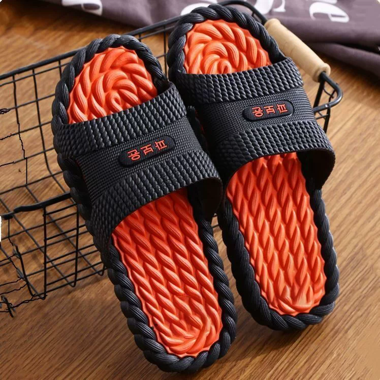Неслизящиеся ободрящие тапочки, массажер, обувь, пластиковые мужские сланцы для любимого