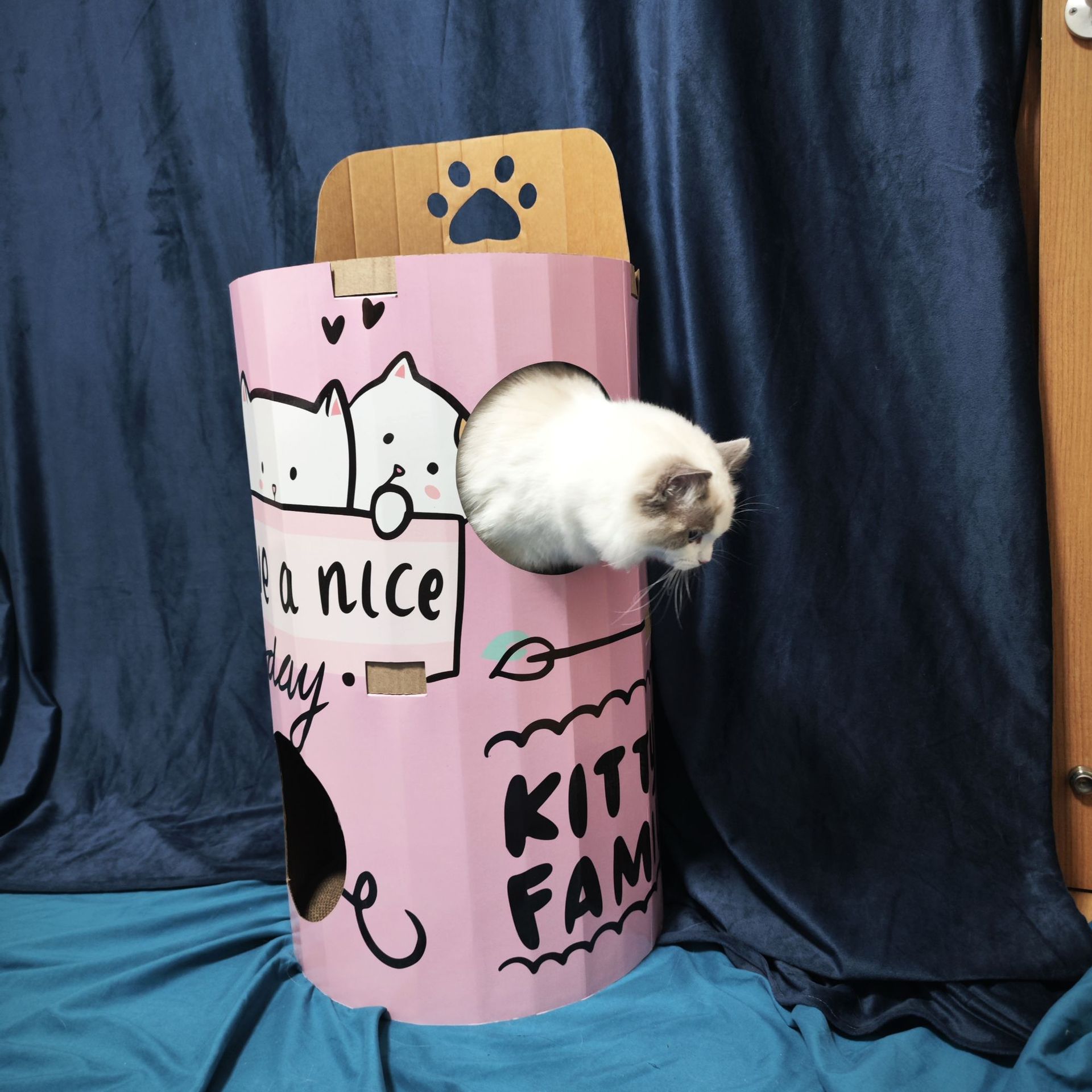 Wholesale cuatro estaciones generales gato gato gato agarrar tablero de té de leche barril de papel corrugado doble capa gato villa garra de molienda no desgaste