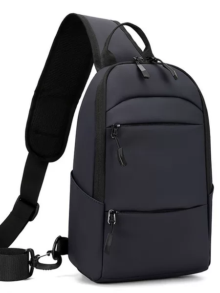 Large-capacity, minimalist, lightweight chest bag for men, nylon fabric, waterproof, new style, suitable for outdoor use as a shoulder bag
