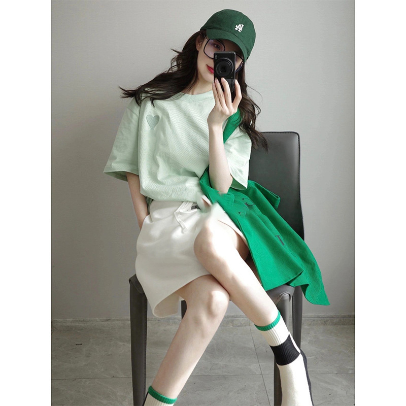 Sports Suit for Women 2026 Summer Petite Playful and Lively Street Fashion Casual T-Shirt and Shorts Two-Piece Set