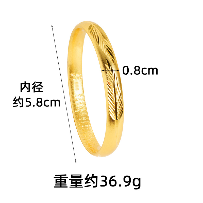 Vietnam Sha Jin Gufa Heart Meridian Hoja Mujer Brazalete Cerrado no se desvanece el estilo nacional esmerilado alta sensación de joyería suministro