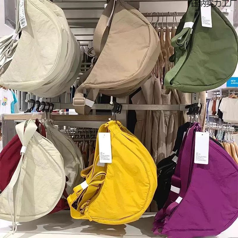 Ujia~Japanese Single U's 99+ Shoulder Bag Dumpling Bag Uniqlo Dumpling Bag Shoulder Bag Lightweight Adjustable Men's and Women's Trend