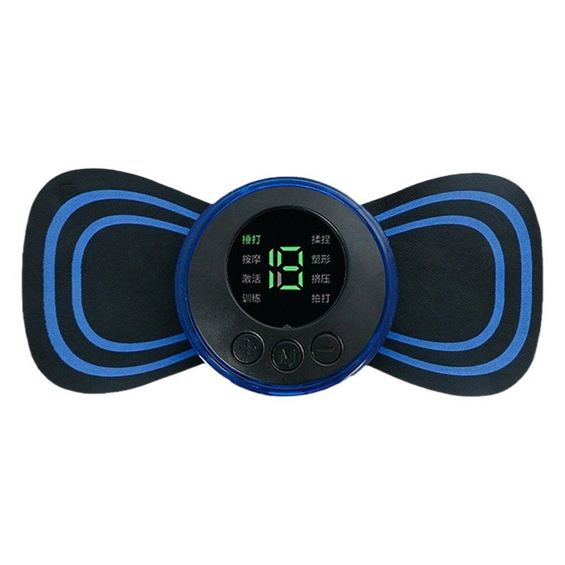 Трансграничный мини-массажный пластырь, массажер для шейного отдела позвоночника, массажер для плеч и шеи, EMS, портативный, умный, 8 режимов, 19 сил