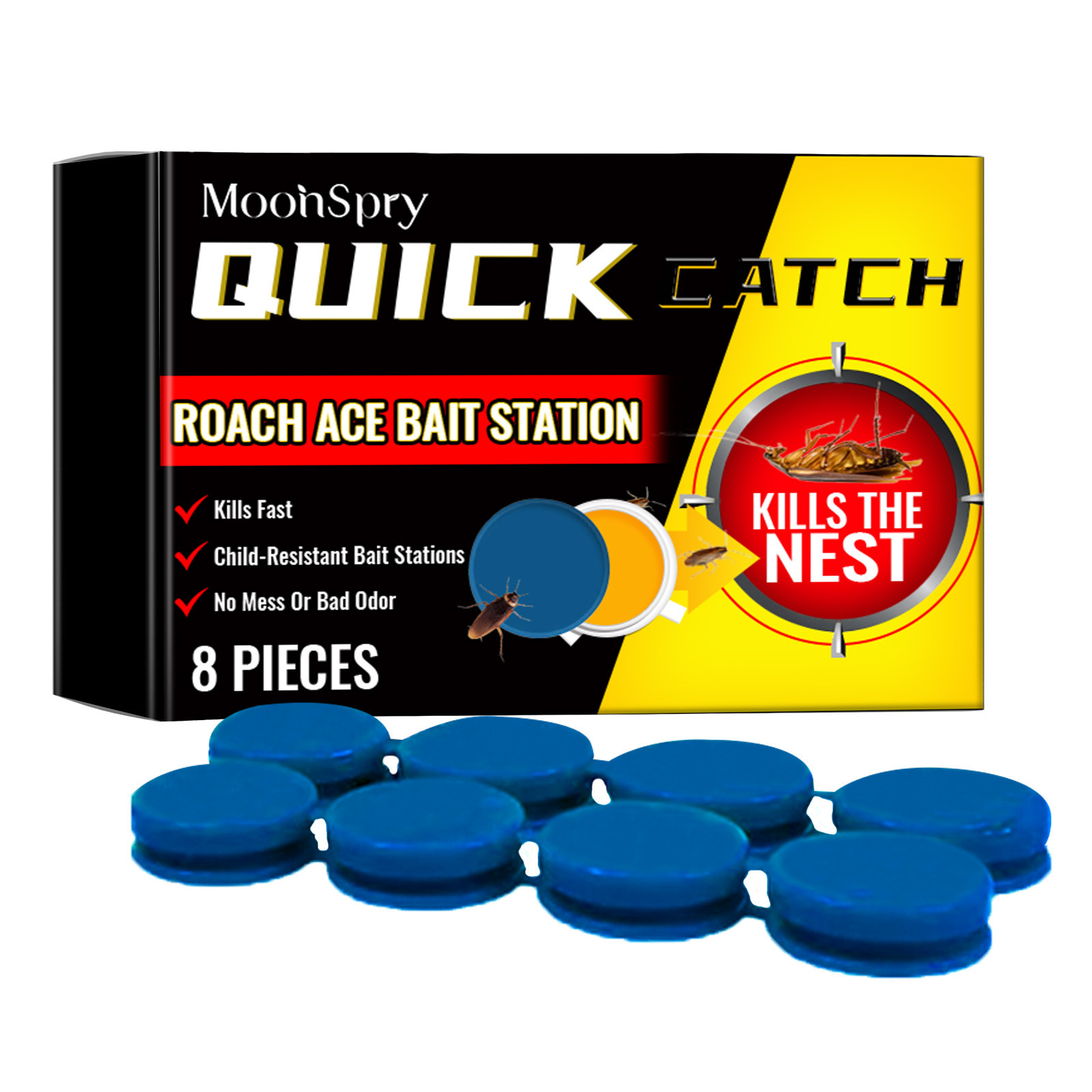 Cockroach bait station*8+double-sided tape*8