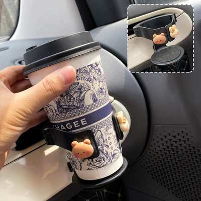 Air Vent, Dedicated Expansion | Car cup holder/beverage holder - little-bear-and-rabbit-water-cup-holder-black