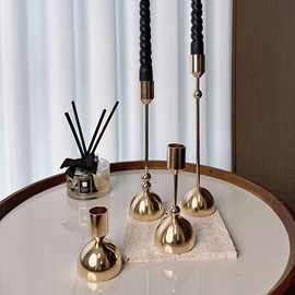 2024新款铝合金烛台摆件欧式浪漫金色烛台北欧轻奢简约专属烛台