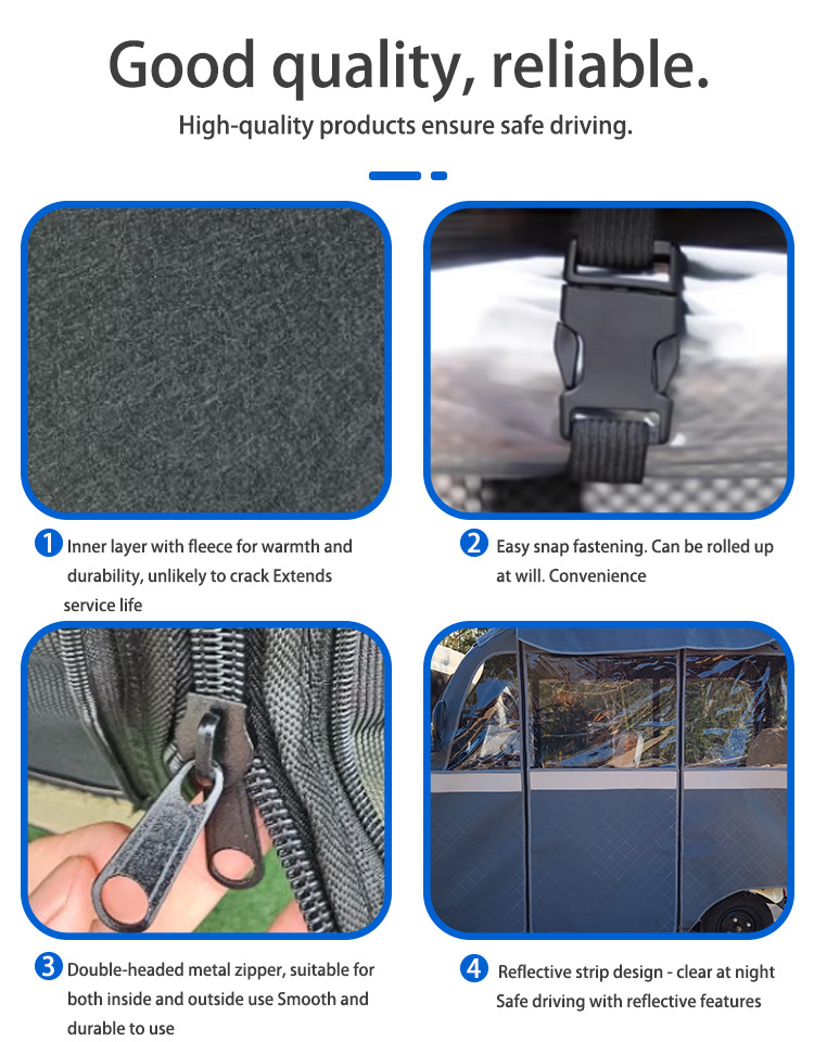 Jinpeng Su7 Tricycle-Specific Rain Curtain and Canopy, Windproof, Sunproof, and Cold-Resistant for Overseas Tricycles in Europe, America, and Southeast Asia