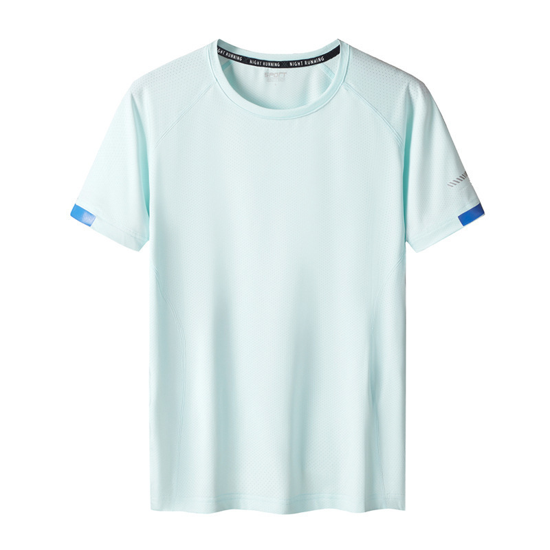 Transfronterizo Amazon verano de secado rápido camiseta de mangas cortas camiseta deportiva de hombre al aire libre gran elástica ropa de secado rápido de mangas cortas