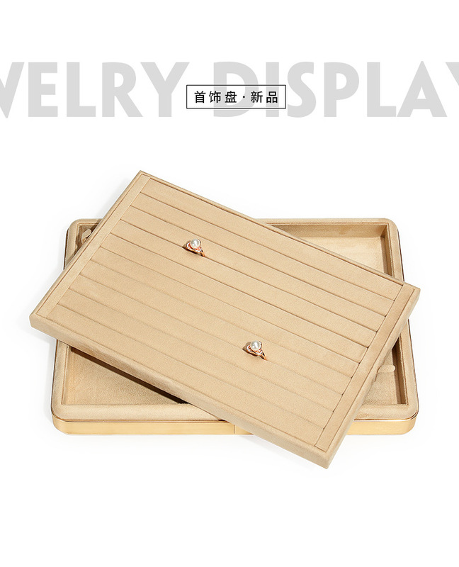 B001-(21-887)卡其色絨感皮金屬盤(旭躍)詳情_1