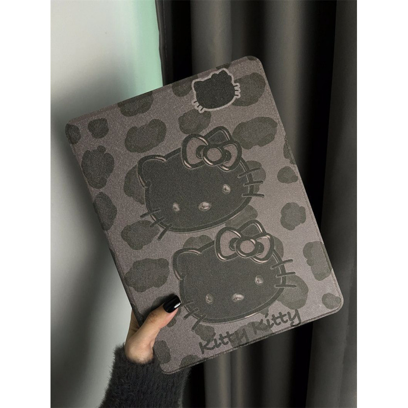 Black leopard print KT cat 360 degree rotation for Apple iPad10 generation acrylic Air6/Air5 flat protective case