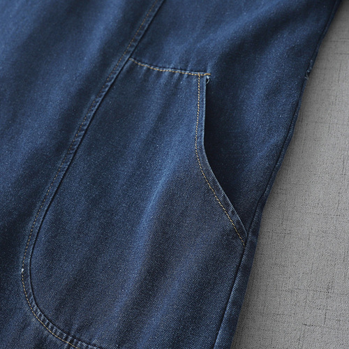 2025 summer new style loose large size women's clothes medium and long lapel temperament slimming intellectual denim dress