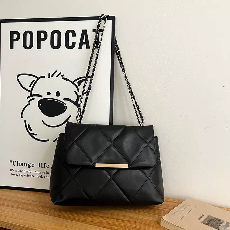 菱格绣线链条包包女2025新款小香风秋冬季简约手提休闲时尚斜挎包