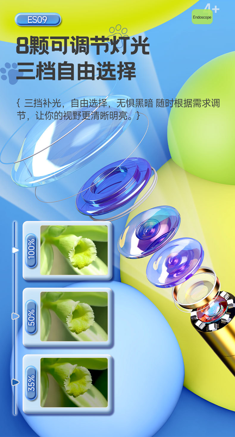 New Hot-Selling Children's Endoscope 2.8 Inch High-Definition Screen Handheld Children's Endoscope Outdoor Exploration Camera