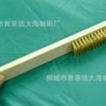 木柄铜丝刷长柄抛光打磨铜刷铜丝刷（源头厂家）黄铜钢丝刷