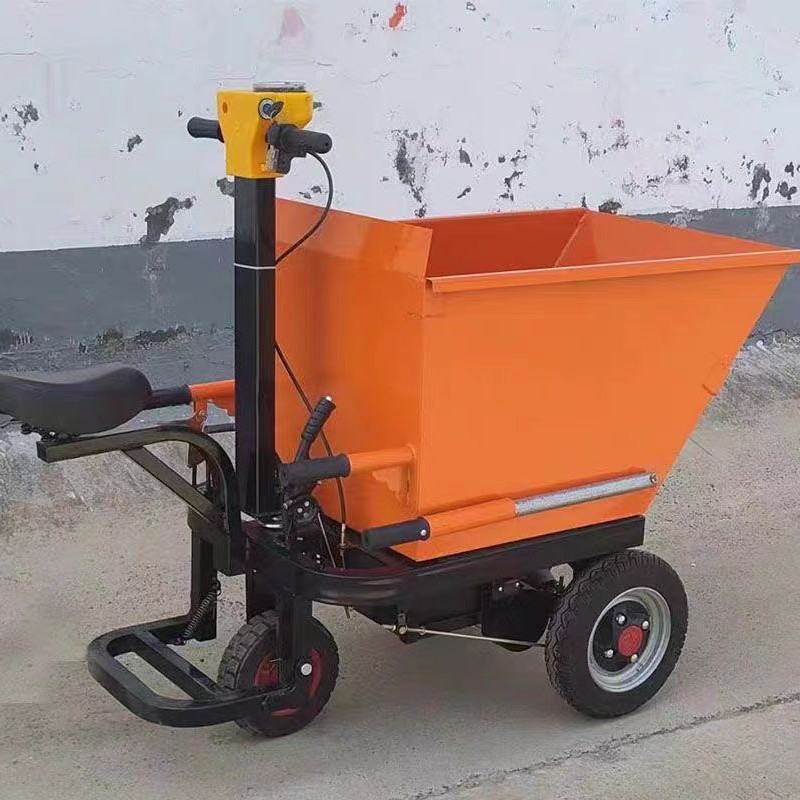 建筑工地电动手推车灰斗车  三轮车翻斗车拉砖沙搬运拉粪上料拉货