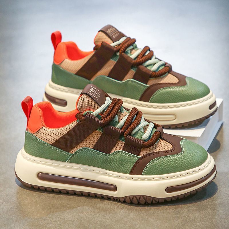 2025夏季新款潮运动鞋低帮厚底耐磨]美式几何内增高百搭防臭男鞋