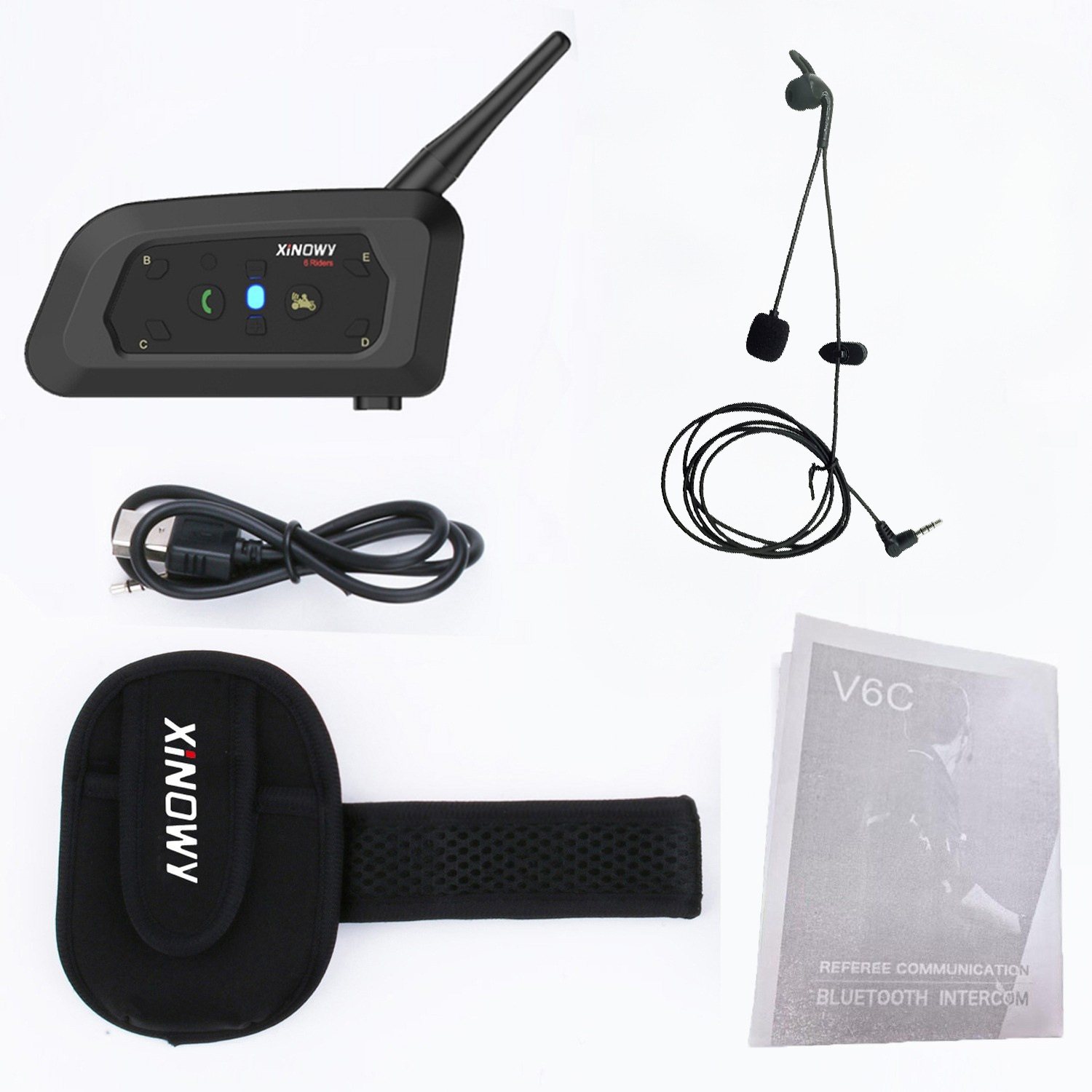 Xinowyv6Cpro Football Referee Intercom Headset Football Intercom Outdoor Intercom Badminton Sports Intercom