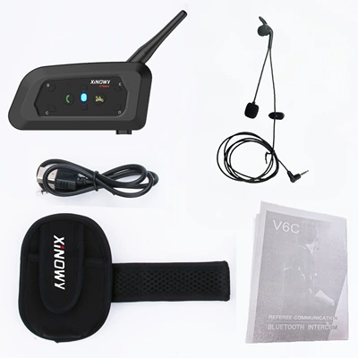 Motorcycle Helmet Headset Intercom Headset Football - xinony-v6c-pro-35mm-left-ear-single-package