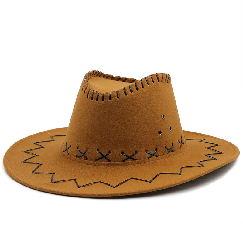 Chapeau De Paille De Cowboy Occidental Chapeau De Cowboy En Molleton De Peau De Poulet Décontracté En Gros display picture 4