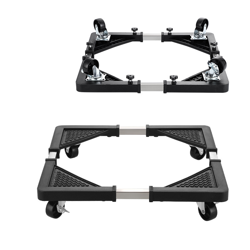 Universal lavadora soporte de base aumentada telescópica móvil polea de almacenamiento rack trípode hogar rodillo refrigerador soporte