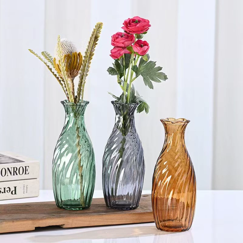 Новые жизненные углы ins ветер прозрачные стеклянные вазы декоративные украшения для гостиной обеденный стол цветочная композиция для воды вертикальные цветы