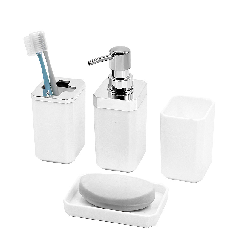 Traje de baño de cerámica de imitación de cinco piezas de baño suministros de lujo ligero enjuague bucal taza lavabo bandeja decoración al por mayor