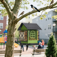 鳥の餌箱 屋外飼育室 メタルメッシュ 野生の鳥 トリプルフィーダー バードファミリー 大容量 耐候性