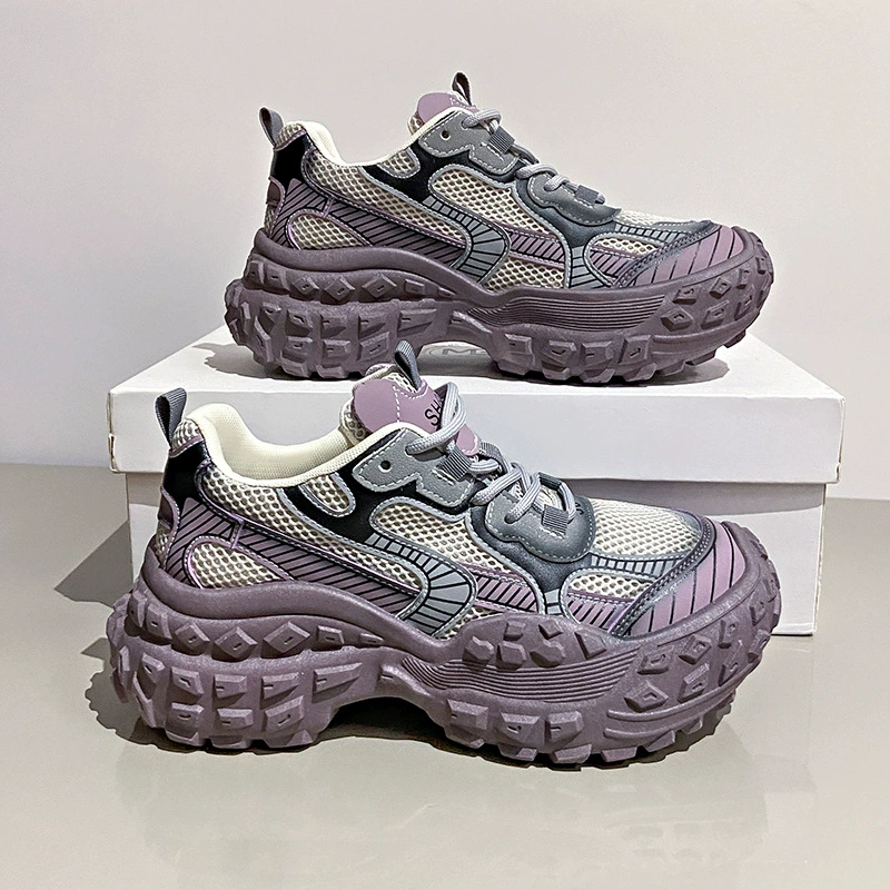 Женские тяжелые туфли dad shoes, толстая платформа, градиент, увеличение роста, размеры 35–40