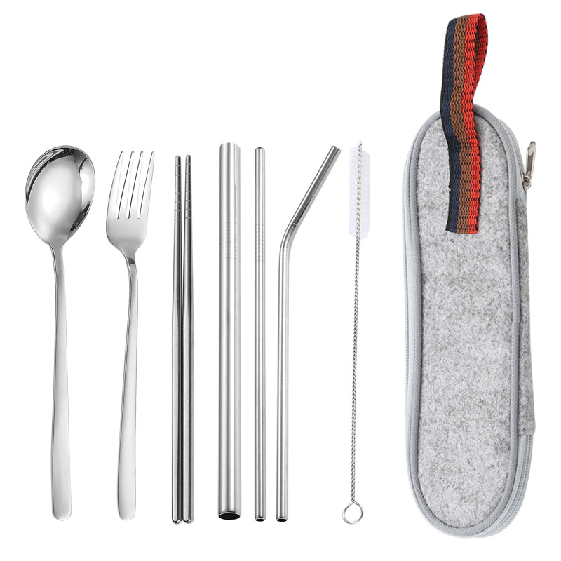 실버 7 종 세트/라이트 그레이 가방