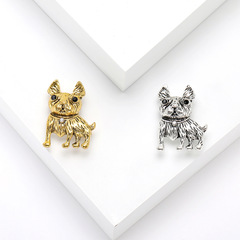 跨境復古創意動物小狗胸花 個性鬥牛犬胸針百搭衣飾配飾別針批發