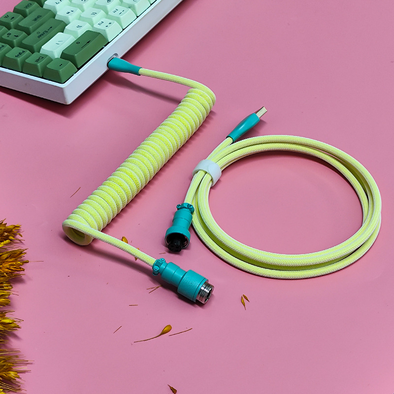 Cable para teclado mecánico de eje magnético 8K, con conectores de aviación, resorte, USB, personalizado colorido, para juegos