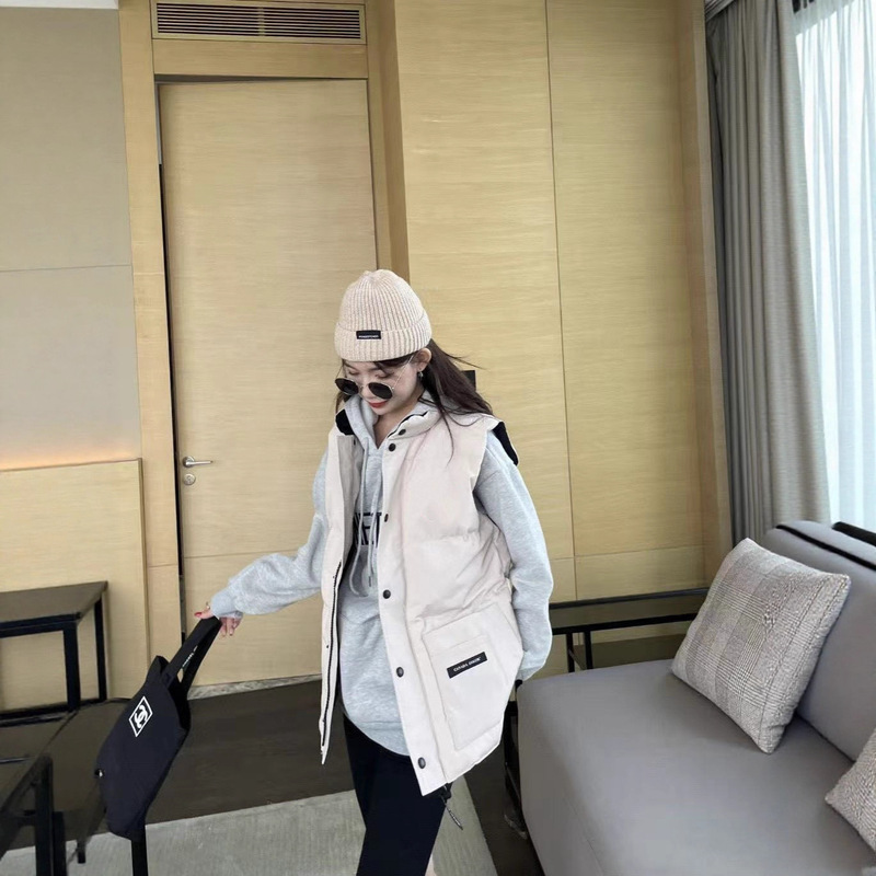 大鹅08款羽绒服马甲立领无袖坎肩白鸭绒情侣外套男女派克跨进外贸|undefined