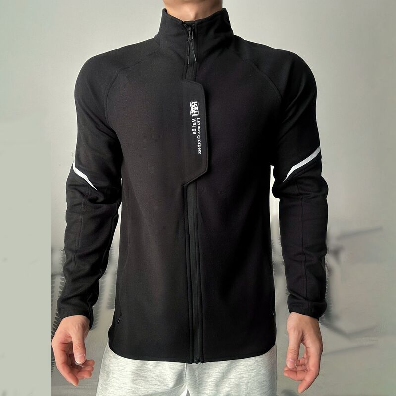 Fashion Brand Autumn and Winter Lock Warm Full Zipper Slim-fit Collar Garde Velvet Training Fitness Running Zipper Pocket Jacket