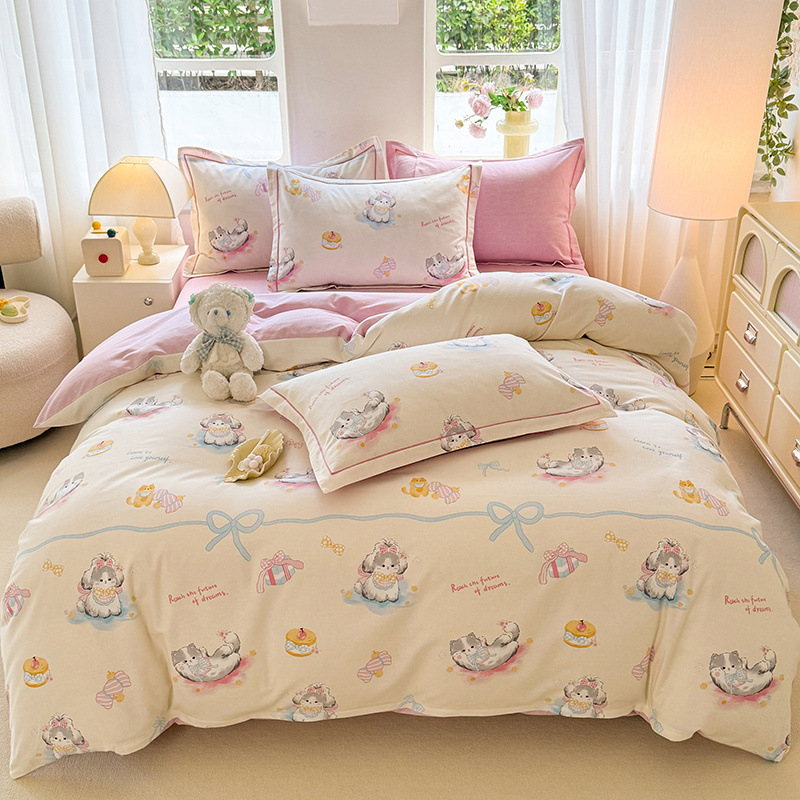 Funda de edredón cepillada de algodón grueso pieza individual 150x200x230 individual 220x240 doble 180 Funda de edredón de algodón 1.5