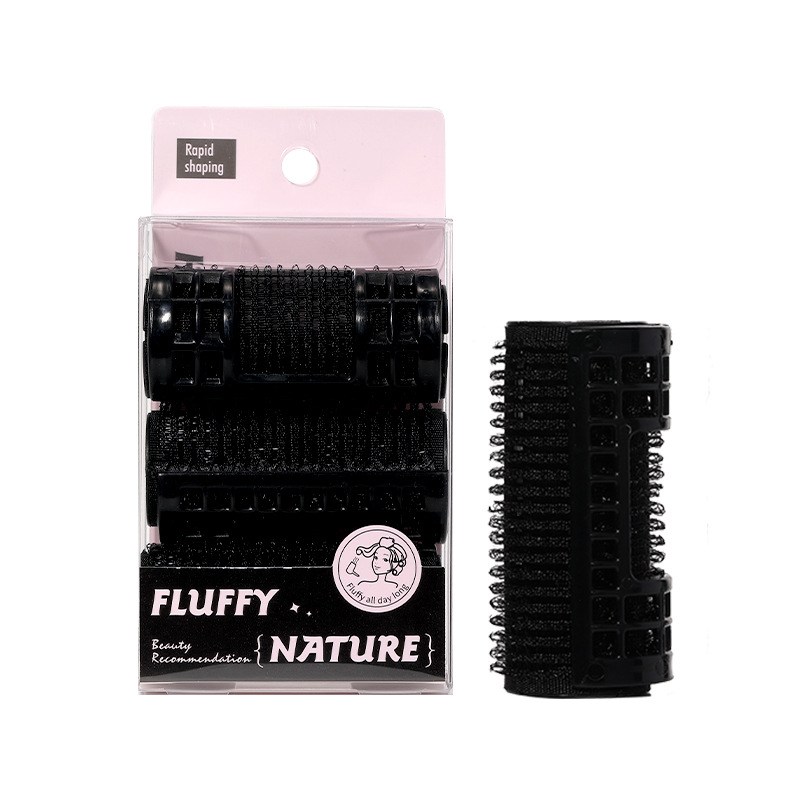 LMLTOP 3 cilindros de rizos negros cargados con aire, doble cinturón de rizos abierto, rizos autoadhesivos, exclusivos para cross-border