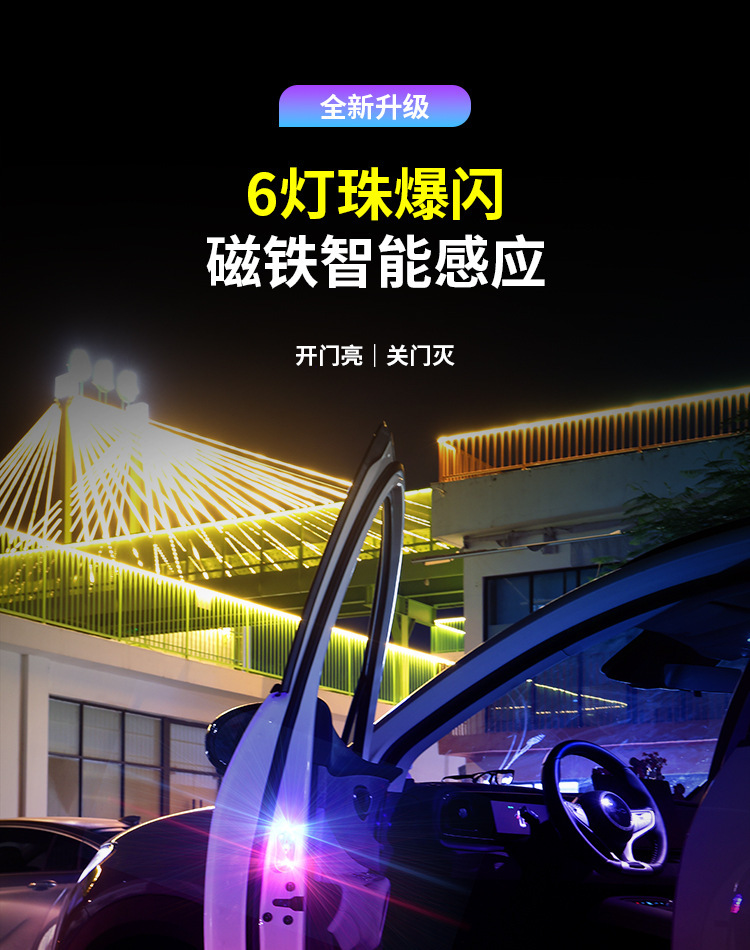 Magnetic Control Car Door Led Lighting Lamp, Car Welcome Light, Ground Lighting, No Wiring Required, Car Decoration, Door Opening Sensor Light
