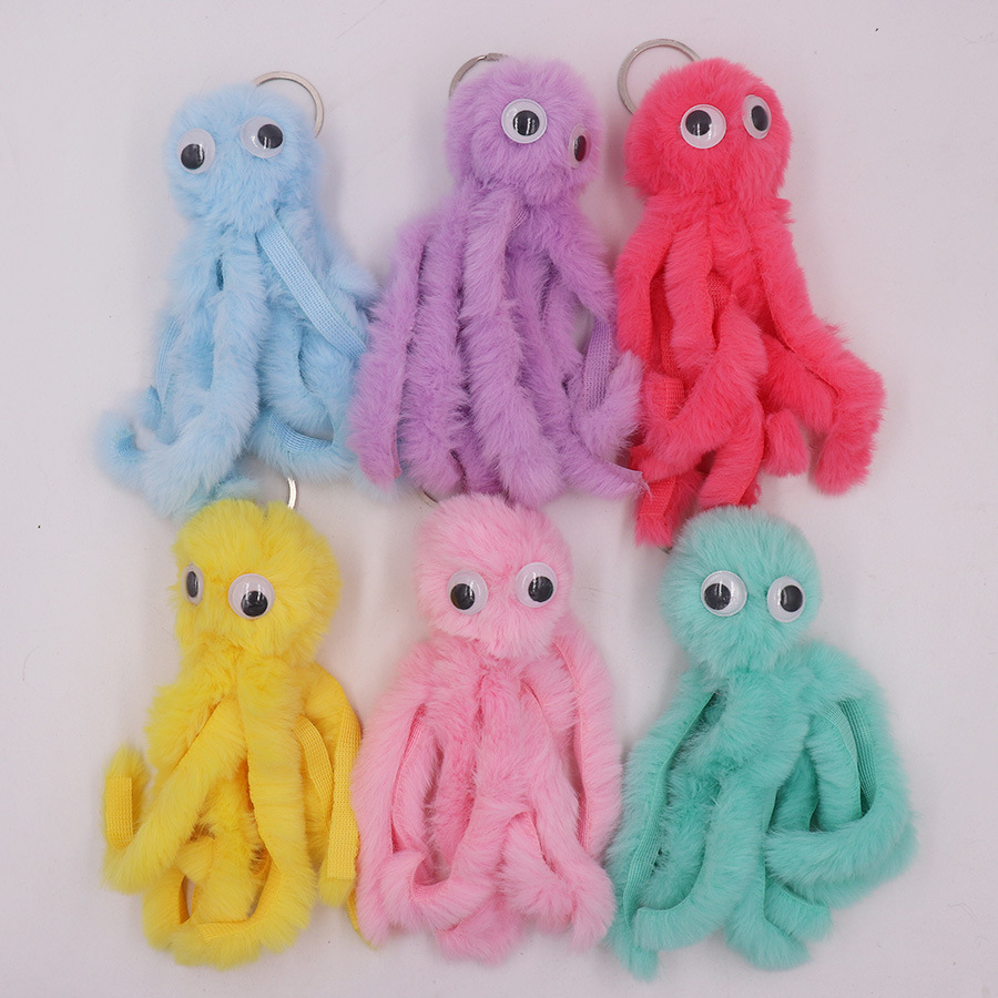 30g Weight Keychain Classification 1 Piece Quantity Daily Occasion Alloy Material Unisex Gender Sewing Design Cute Style Cute Octopus Alloy Sewing Unisex Keychain 1 Piece 2